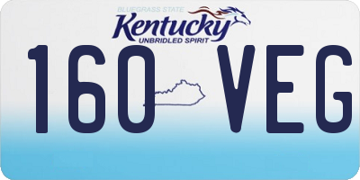 KY license plate 160VEG