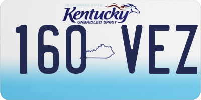 KY license plate 160VEZ