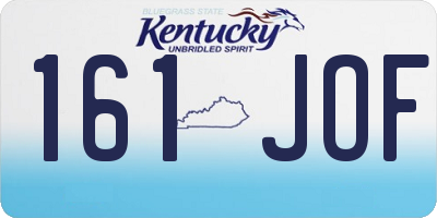 KY license plate 161JOF