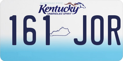 KY license plate 161JOR