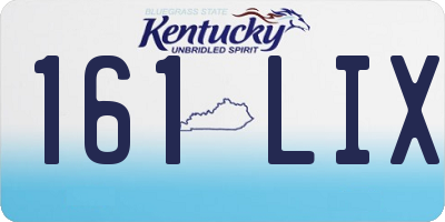 KY license plate 161LIX