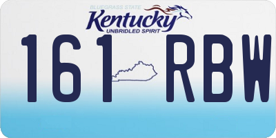 KY license plate 161RBW
