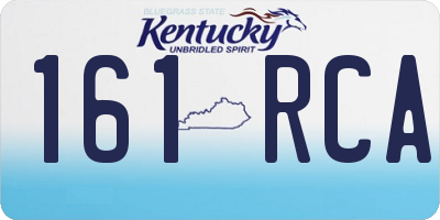 KY license plate 161RCA