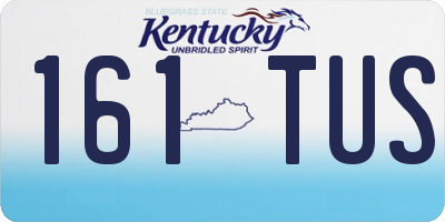 KY license plate 161TUS