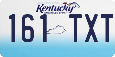 KY license plate 161TXT