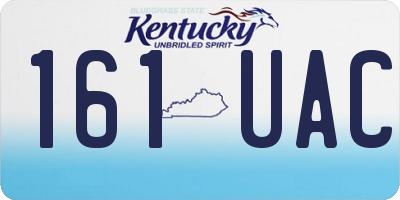 KY license plate 161UAC