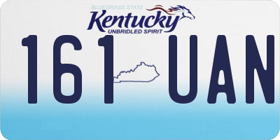 KY license plate 161UAN