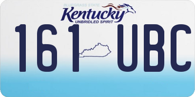 KY license plate 161UBC