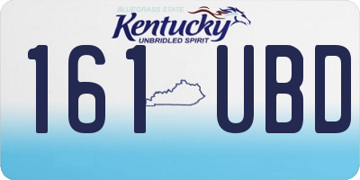 KY license plate 161UBD