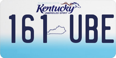 KY license plate 161UBE