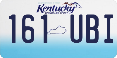 KY license plate 161UBI