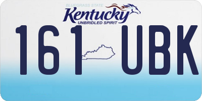 KY license plate 161UBK