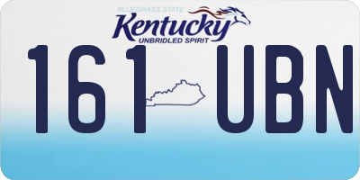 KY license plate 161UBN