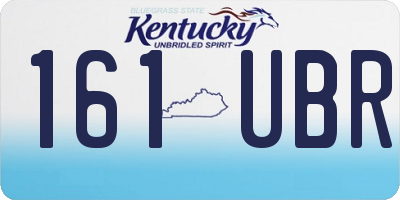 KY license plate 161UBR