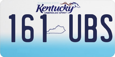 KY license plate 161UBS