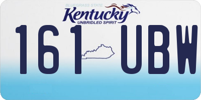 KY license plate 161UBW