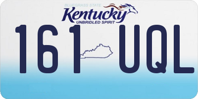 KY license plate 161UQL