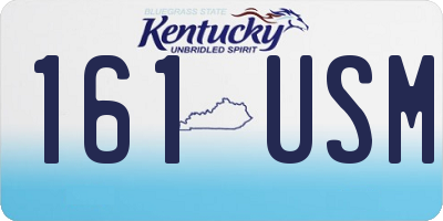KY license plate 161USM