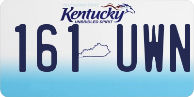 KY license plate 161UWN