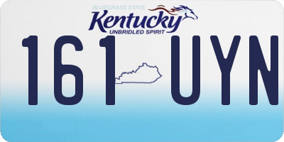KY license plate 161UYN