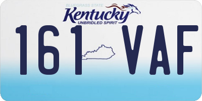 KY license plate 161VAF
