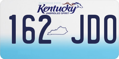 KY license plate 162JDO