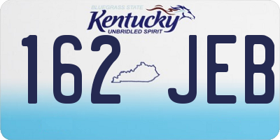 KY license plate 162JEB