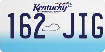 KY license plate 162JIG
