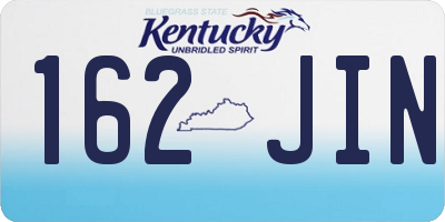 KY license plate 162JIN