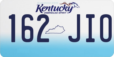 KY license plate 162JIO