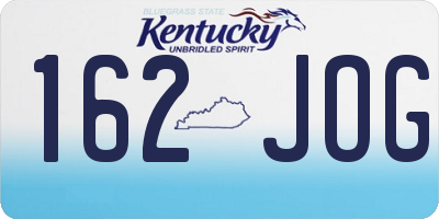KY license plate 162JOG