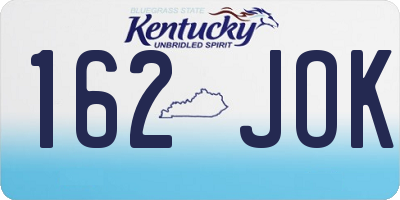 KY license plate 162JOK