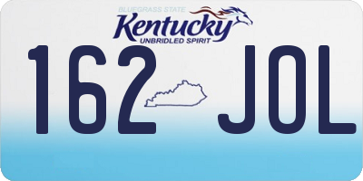 KY license plate 162JOL