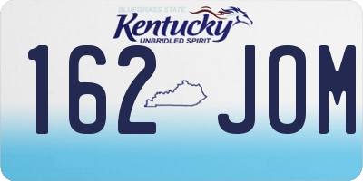 KY license plate 162JOM
