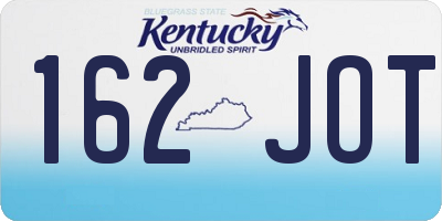 KY license plate 162JOT
