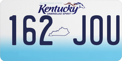 KY license plate 162JOU