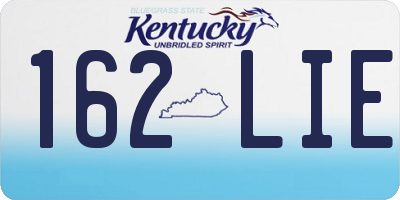 KY license plate 162LIE