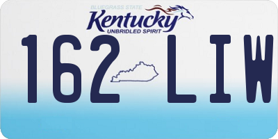 KY license plate 162LIW