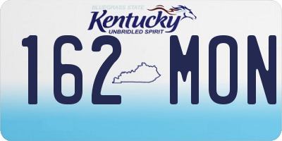 KY license plate 162MON
