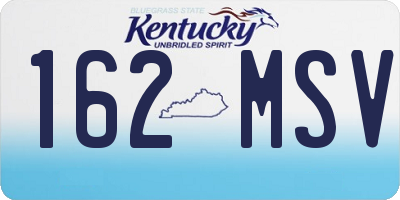 KY license plate 162MSV