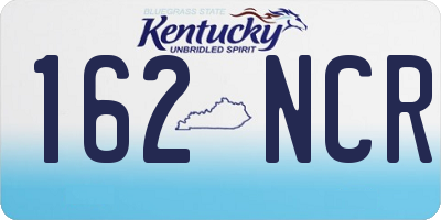 KY license plate 162NCR
