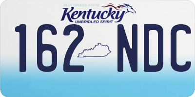 KY license plate 162NDC