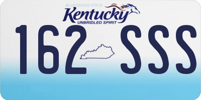 KY license plate 162SSS