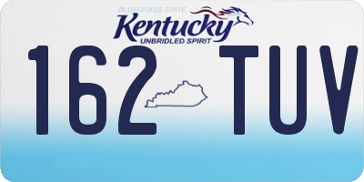 KY license plate 162TUV