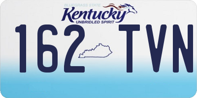 KY license plate 162TVN