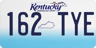 KY license plate 162TYE