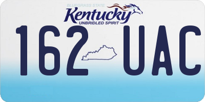KY license plate 162UAC