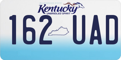 KY license plate 162UAD