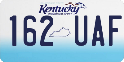 KY license plate 162UAF
