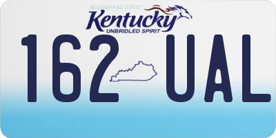 KY license plate 162UAL